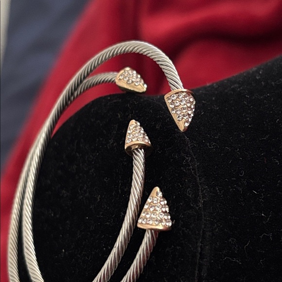 Elegant Silver and Gold-Tone Titanium bling Women's Bracelet - Picture 11 of 13